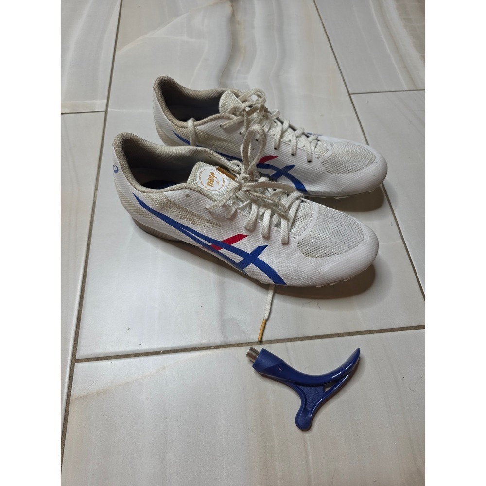 Asics Heatspurt Track Spikes White Blue Red Tokyo 1093A124 Mens 8 Womens 9.5